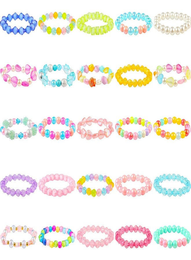 SOTOGO 55 Pieces Girls Bracelets Set Colorful Bracelets Princess Rainbow Unicorn Bracelet Charm Beaded Dress up Party Favors Bracelet for Kids Girls - Image 2